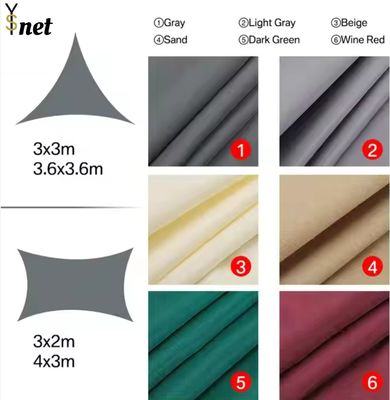 3.0m X 3.0m X 3.0m 160g 300D Triangle Anti-UV Large Red Garden Waterproof Sun Shade Sail Made of Oxford Material