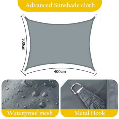 300D 165GSM Retractable Patio Gardenline Swimming Pool Shelter Polyester Oxford Canvas Sun Shade Sail for Shade Sails & Nets