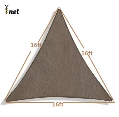 Custom 16ftX16ftX16ft 185gms HDPE Triangle Sun Shade Sail/large Outdoor Sun Shade Sail Wholesale Coffee