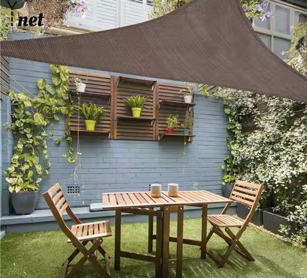 Custom 16ftX16ftX16ft 185gms HDPE Triangle Sun Shade Sail/large Outdoor Sun Shade Sail Wholesale Coffee