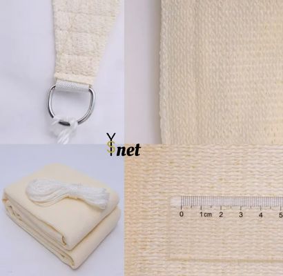 Beige Water-Permeable & UV Resistant Rectangle Sun Shade Sail Canopy Heavy Duty Fabric Cloth Screen Carport Patio Sunshade Nets