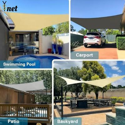 Anti UV Shade Sail Net Customized Polyester Sun Shade Sail Waterproof For Lawn Patio