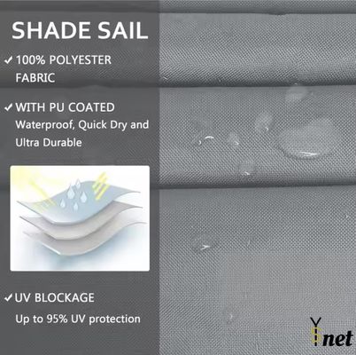 Waterproof Polyester Shade Cloth 120gsm - 350gsm Rectangle Sun Shade Sail