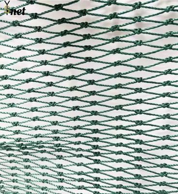 High Strength HDPE Green Multifilament Pe Fish Net Twist Knotted Polyethylene Fishing Net