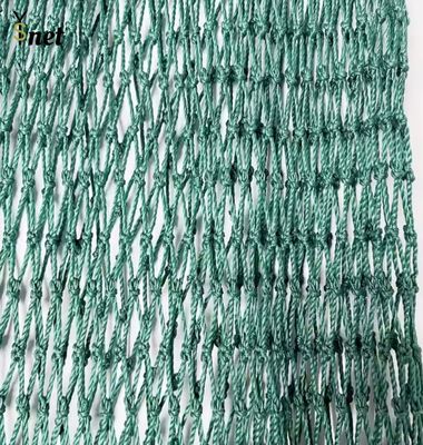 High Strength HDPE Green Multifilament Pe Fish Net Twist Knotted Polyethylene Fishing Net