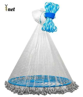 manufacturing and exporting Fly Hand Cast Nylon Fishing Net Throw Catch Double Cast Nets Plastic Packaging China
