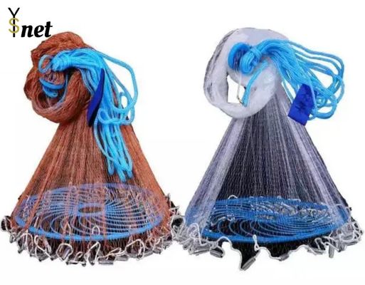 manufacturing and exporting Fly Hand Cast Nylon Fishing Net Throw Catch Double Cast Nets Plastic Packaging China