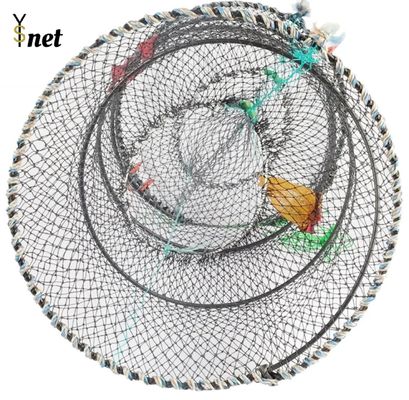 Fishing Casting Nets Crab Trap Lobster Shrimp Collapsible Cast Durable Black Mesh Portable Folded Safe Fish Catching(small)