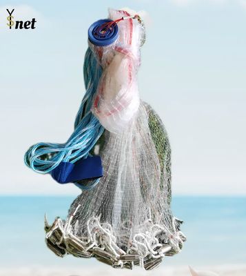 4 Feet - 12 Feet Hand Throw Fishing Net White Bottom Pocket Cast Net